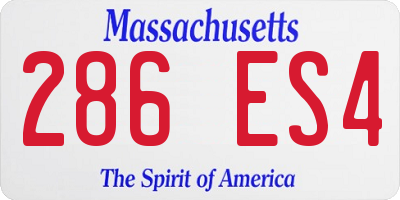 MA license plate 286ES4