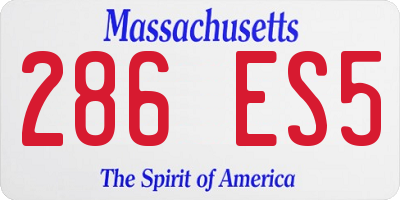 MA license plate 286ES5