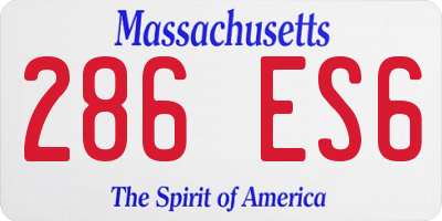 MA license plate 286ES6