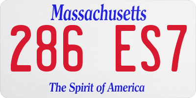 MA license plate 286ES7