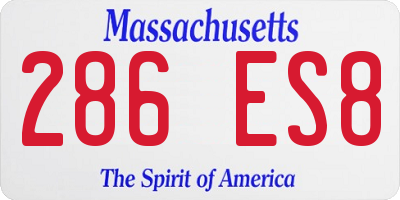 MA license plate 286ES8
