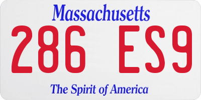 MA license plate 286ES9