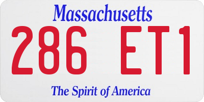 MA license plate 286ET1