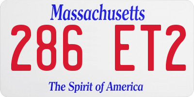 MA license plate 286ET2