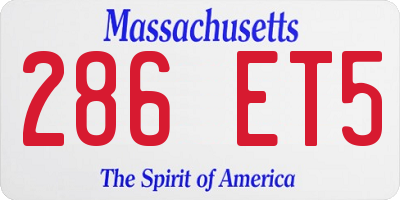 MA license plate 286ET5