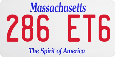 MA license plate 286ET6