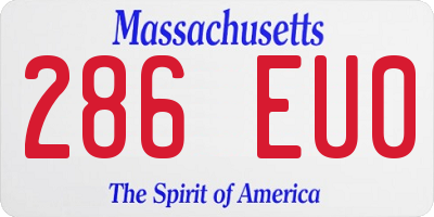 MA license plate 286EU0