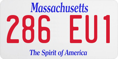 MA license plate 286EU1