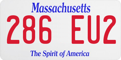 MA license plate 286EU2