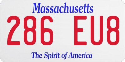 MA license plate 286EU8