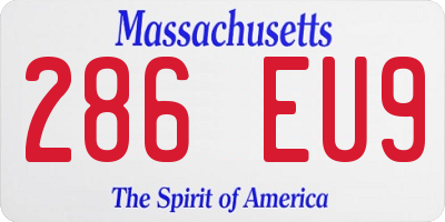 MA license plate 286EU9