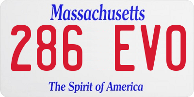 MA license plate 286EV0