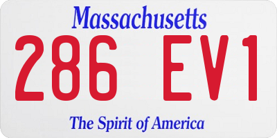 MA license plate 286EV1