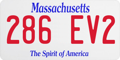 MA license plate 286EV2