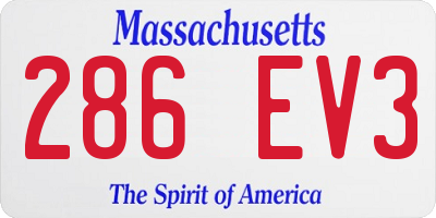 MA license plate 286EV3