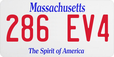MA license plate 286EV4