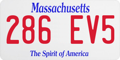 MA license plate 286EV5