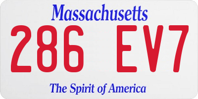 MA license plate 286EV7
