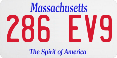 MA license plate 286EV9