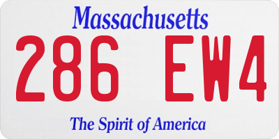 MA license plate 286EW4