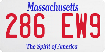 MA license plate 286EW9