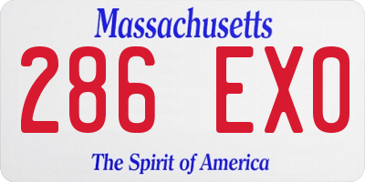 MA license plate 286EX0