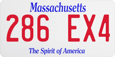 MA license plate 286EX4