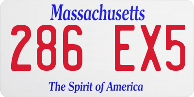 MA license plate 286EX5