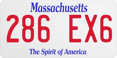 MA license plate 286EX6