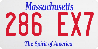 MA license plate 286EX7