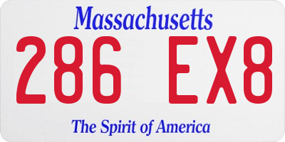 MA license plate 286EX8