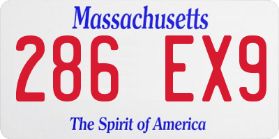MA license plate 286EX9