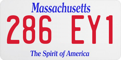 MA license plate 286EY1