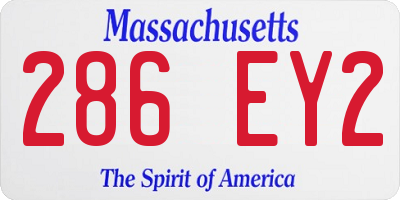 MA license plate 286EY2