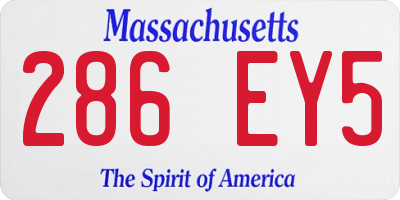 MA license plate 286EY5