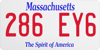 MA license plate 286EY6
