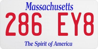 MA license plate 286EY8