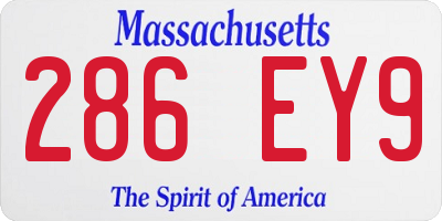 MA license plate 286EY9