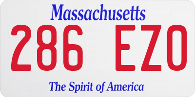MA license plate 286EZ0