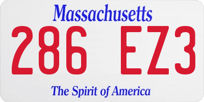 MA license plate 286EZ3