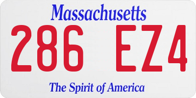 MA license plate 286EZ4