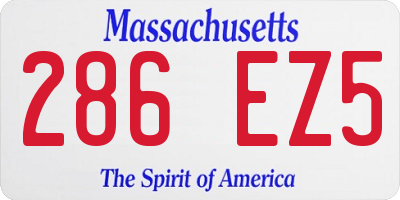 MA license plate 286EZ5
