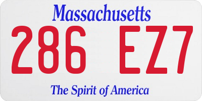 MA license plate 286EZ7