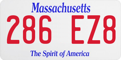 MA license plate 286EZ8