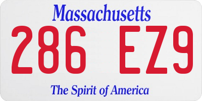 MA license plate 286EZ9