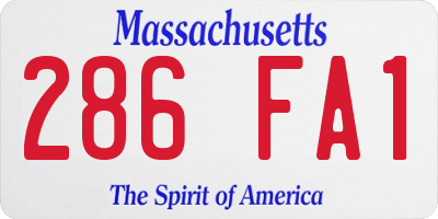 MA license plate 286FA1