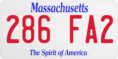 MA license plate 286FA2