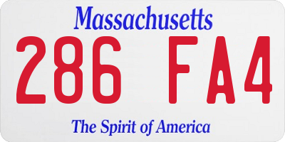 MA license plate 286FA4