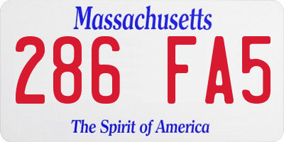 MA license plate 286FA5