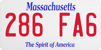 MA license plate 286FA6